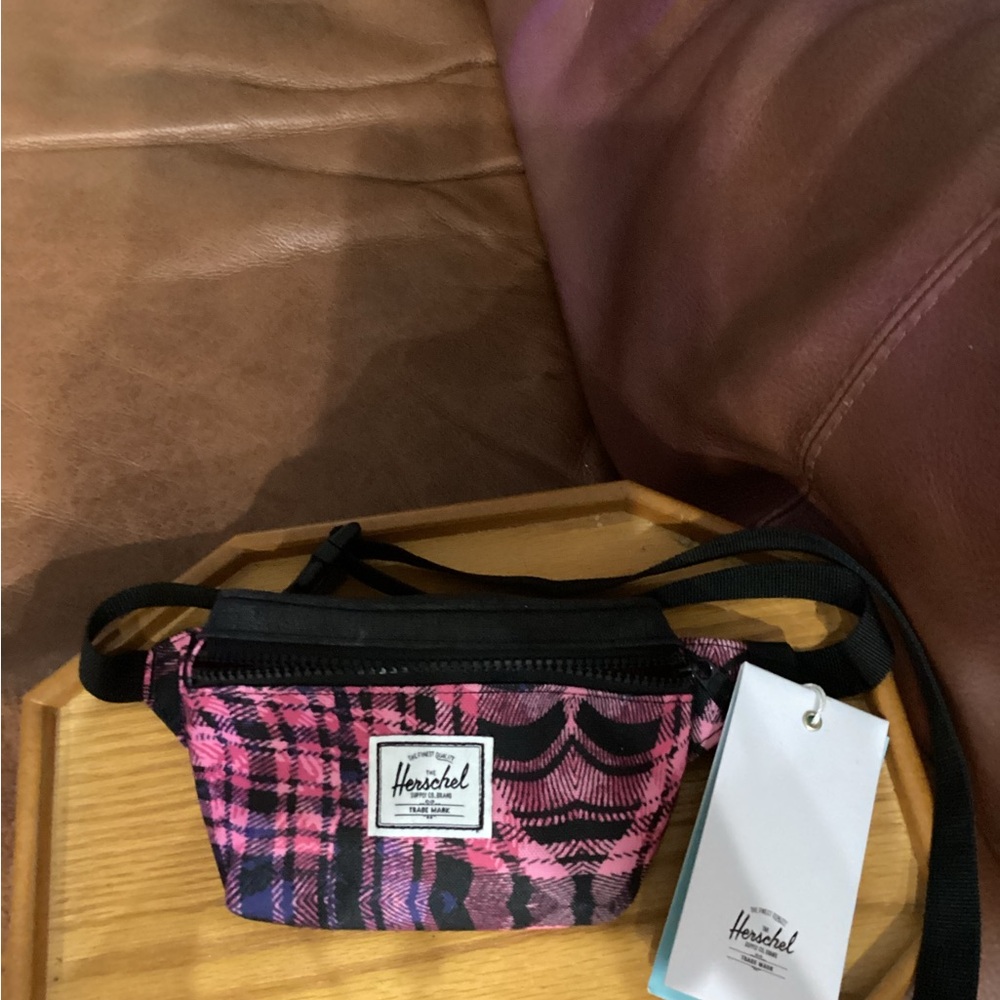 New Herschel Supply Company Pink and Black small Fanny Pack